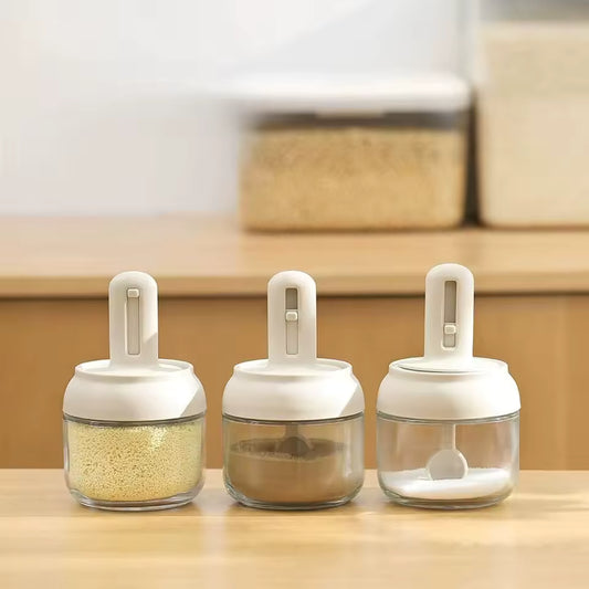 Frascos de Vidrio con Cuchara Retráctil — Pack x3