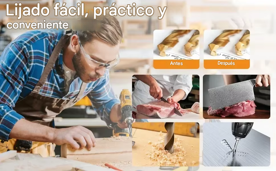 Afilador Universal de Brocas y Cuchillos 3 en 1 - Kit Compacto (Adaptable a Taladro)
