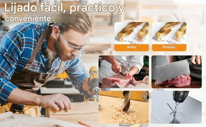 Afilador Universal de Brocas y Cuchillos 3 en 1 - Kit Compacto (Adaptable a Taladro)
