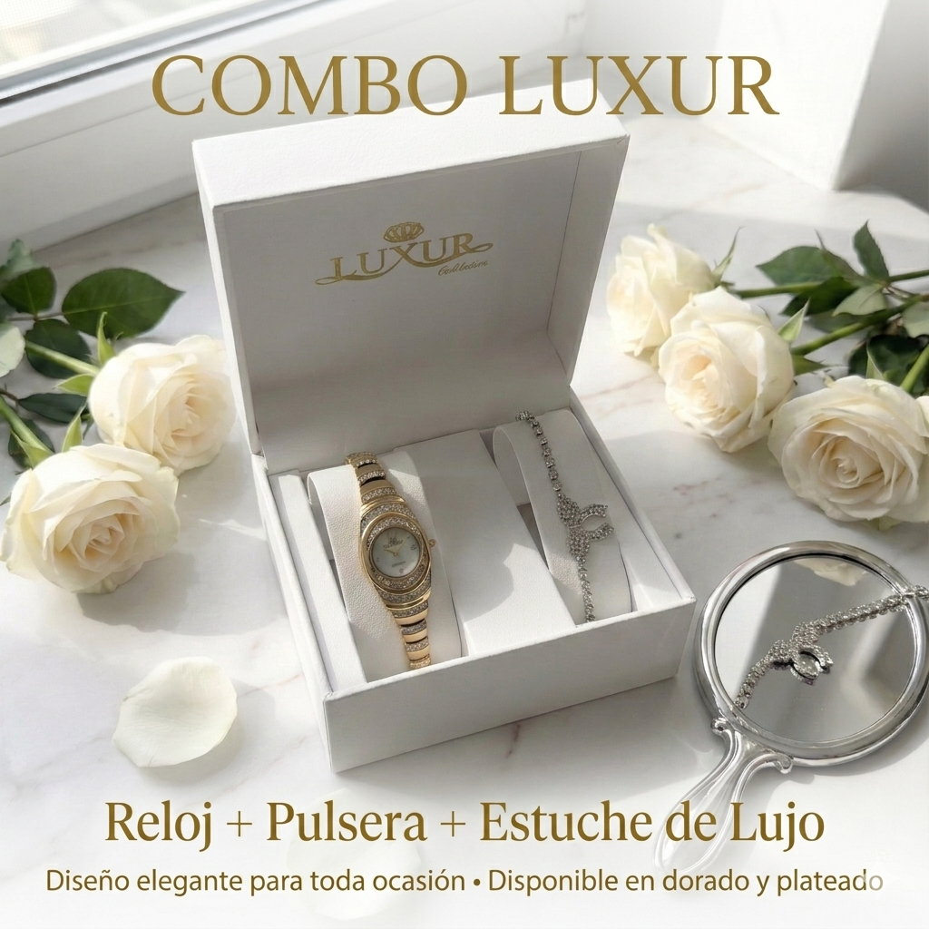 SET LUXUR – Reloj + Pulsera [Estuche de Lujo GRATIS]