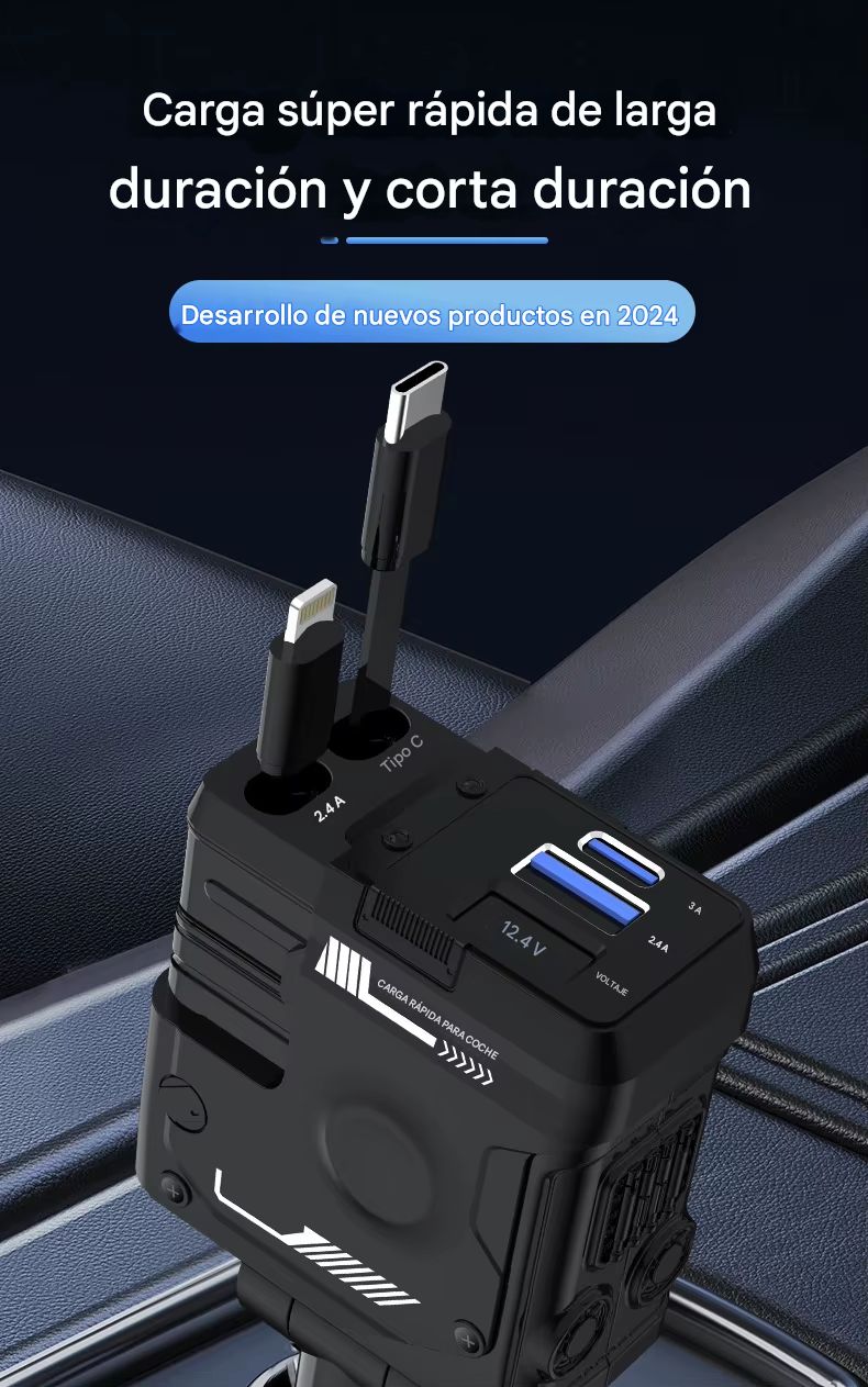 Cargador de Celular para Carro 4 En 1