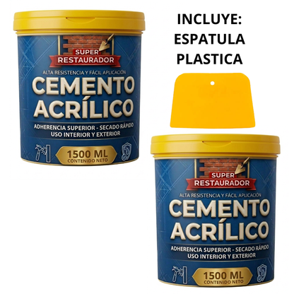 ¡PROMO 2x1! SUPER RESTAURADOR CEMENTO ACRÍLICO 3000ML + ESPÁTULA GRATIS