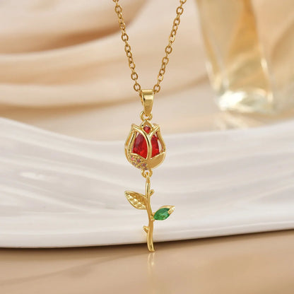 Collar Tulipán Rojo [Estuche de Lujo GRATIS]
