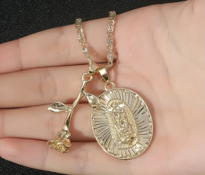Collar Rosa de Guadalupe [Estuche de Lujo GRATIS]