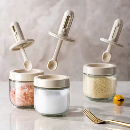 Frascos de Vidrio con Cuchara Retráctil — Pack x3