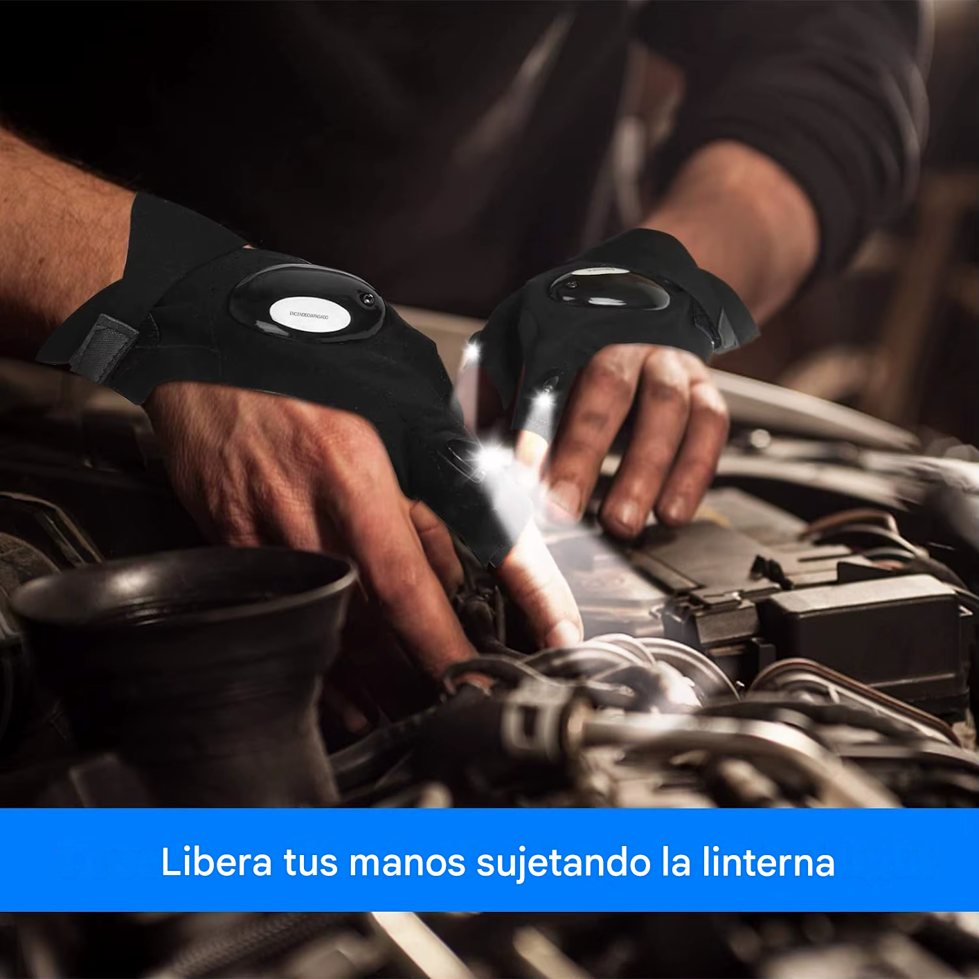 Guante Con Linterna Multifuncional Manos Libres para Trabajo y Reparaciones