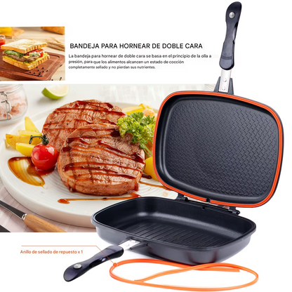 Sartén Antiadherente Doble-Parrilla