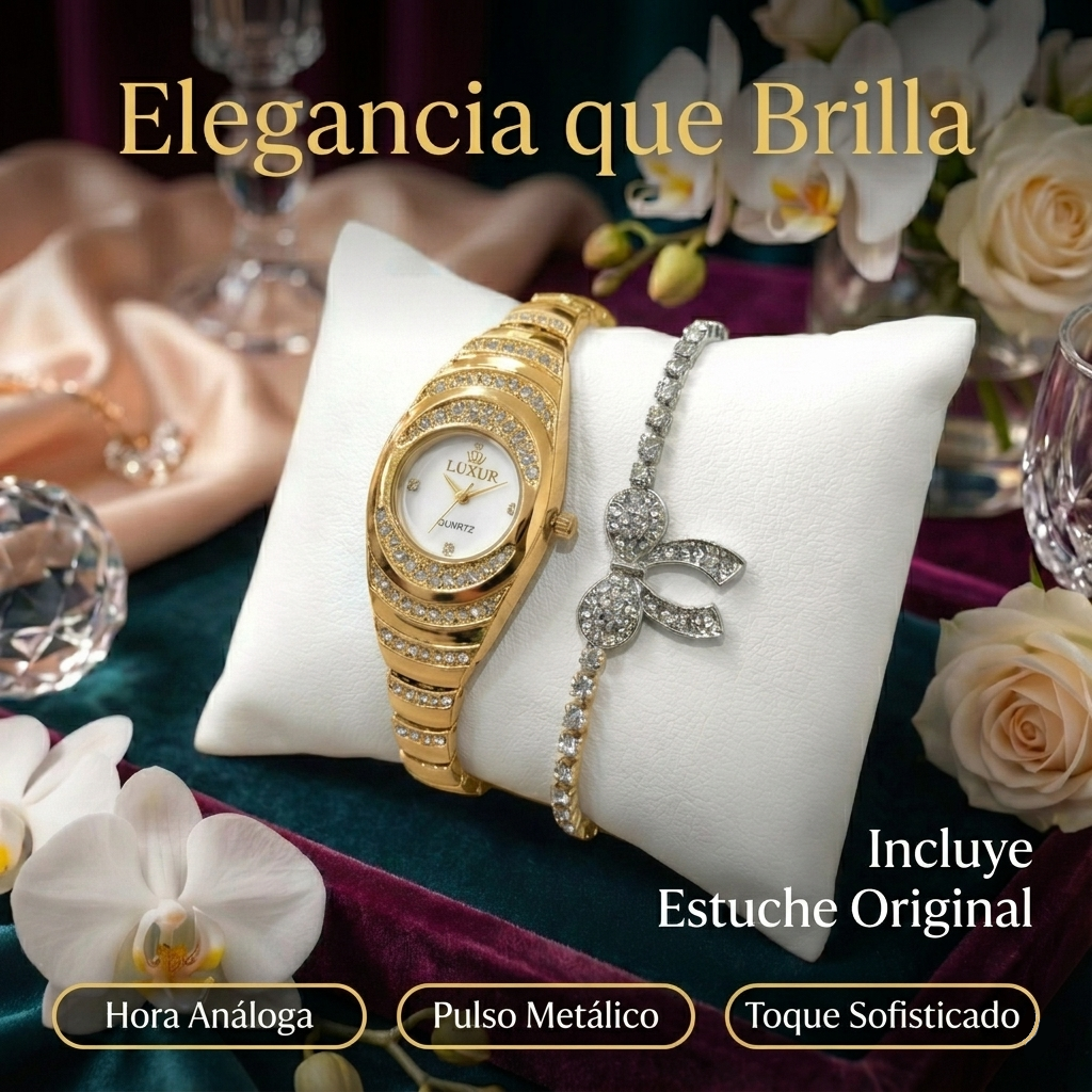 SET LUXUR – Reloj + Pulsera [Estuche de Lujo GRATIS]