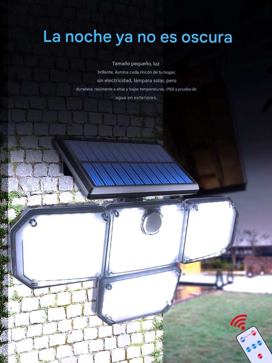 🌟 LÁMPARA SOLAR MULTI ÁNGULO 360°