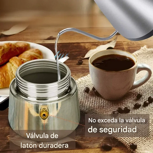 Cafetera Moka Italiana de Acero Inoxidable 9 tazas