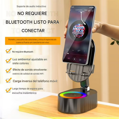 Soporte Inteligente 5 en 1 con Altavoz Bluetooth y Cargador Integrado