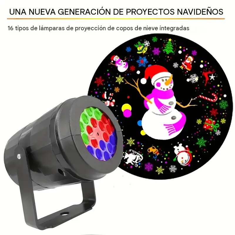Proyector Navideño Mágico 16 en 1 - Reflector Giratorio Impermeable