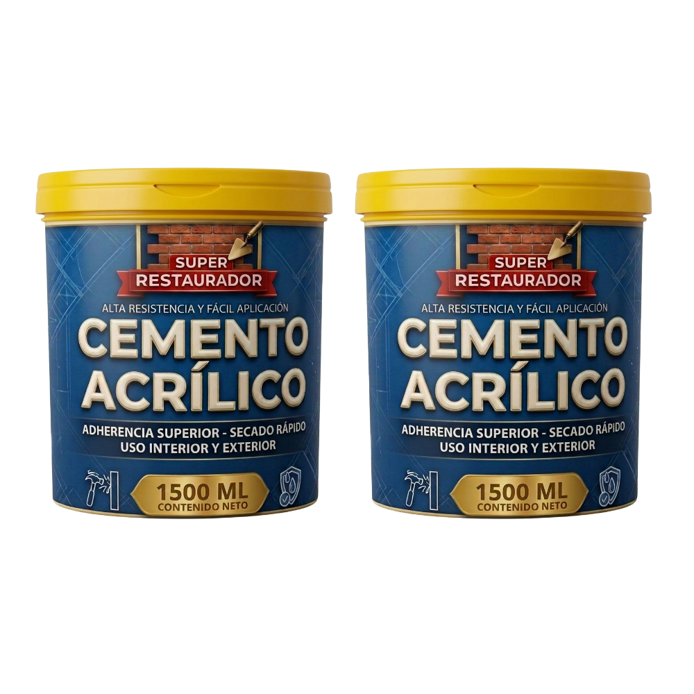 ¡PROMO 2x1! SUPER RESTAURADOR CEMENTO ACRÍLICO 3000ML + ESPÁTULA GRATIS