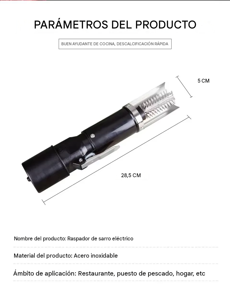 Quita Escamas Eléctrico de Acero Inoxidable