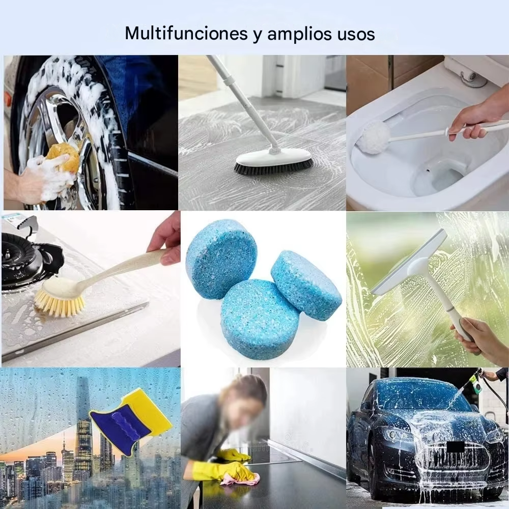 Pastillas Limpia Parabrisas Efervescentes – Caja de 10 Unidades / 20L
