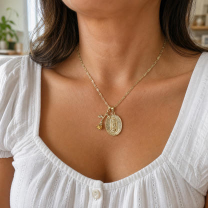 Collar Rosa de Guadalupe [Estuche de Lujo GRATIS]