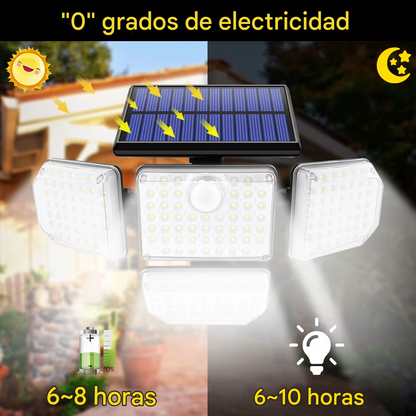 🌟 LÁMPARA SOLAR MULTI ÁNGULO 360°