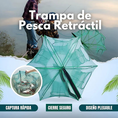 Red Retráctil de Pesca Inteligente - Pesca fácil, sin enredos.