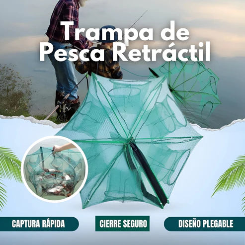 Red Retráctil de Pesca Inteligente - Pesca fácil, sin enredos.