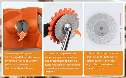 Afilador Universal de Brocas y Cuchillos 3 en 1 - Kit Compacto (Adaptable a Taladro)