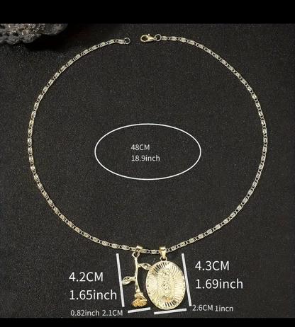 Collar Rosa de Guadalupe [Estuche de Lujo GRATIS]