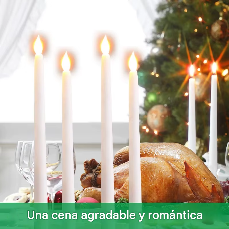 Velas LED x2 Efecto Llama Real y Luz Cálida