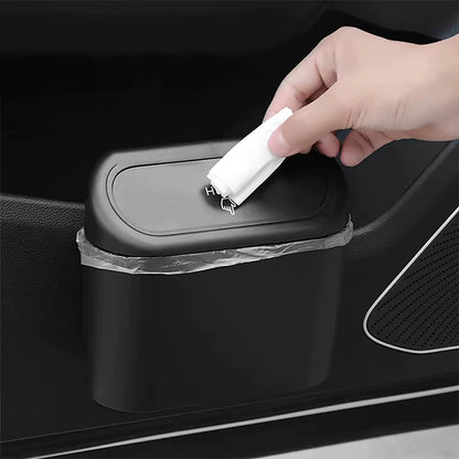 Basurero para Carro con Tapa Push - Negro Mate