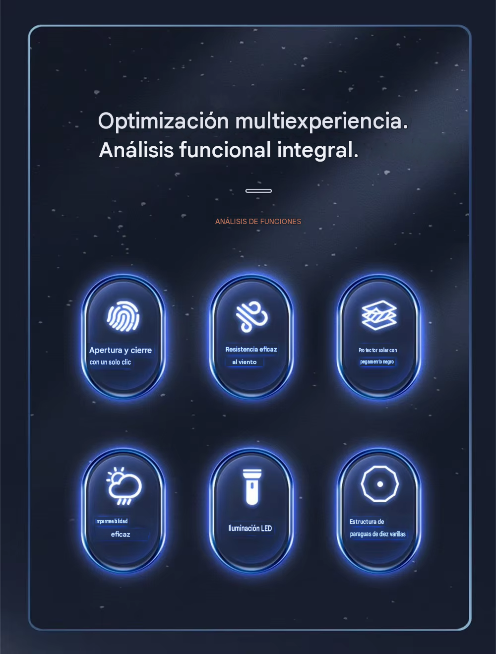 Sombrilla con Linterna LED Integrada - 2 en 1 Compacta y Reforzada