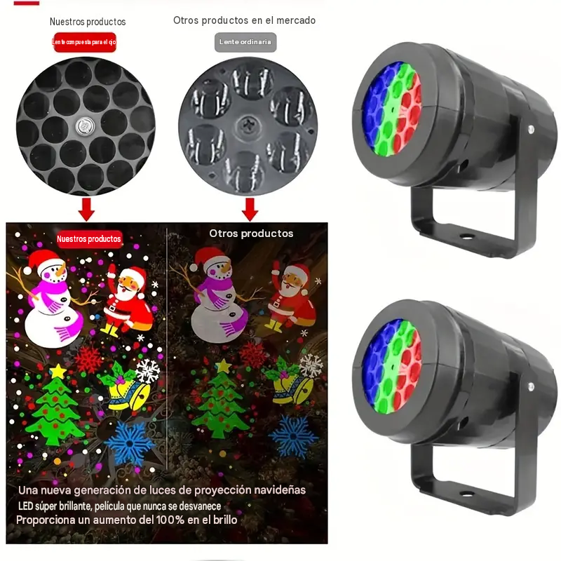 Proyector Navideño Mágico 16 en 1 - Reflector Giratorio Impermeable