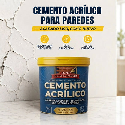 ¡PROMO 2x1! SUPER RESTAURADOR CEMENTO ACRÍLICO 3000ML + ESPÁTULA GRATIS