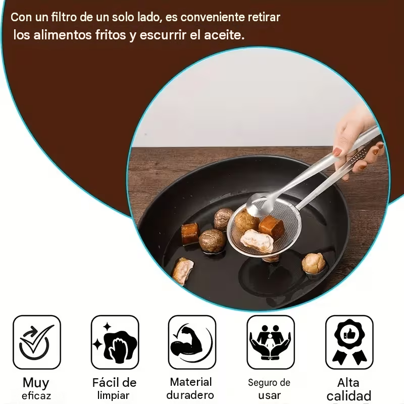 Pinza Colador 2 en 1 - Acero Inoxidable | Agarra, Escurre y Sirve Sin Quemarte
