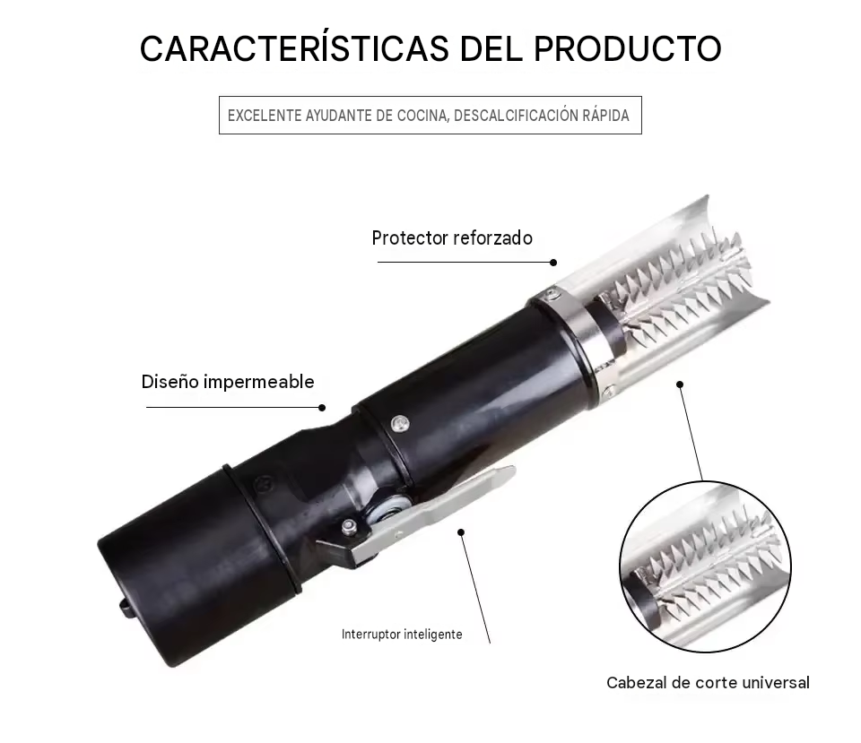 Quita Escamas Eléctrico de Acero Inoxidable