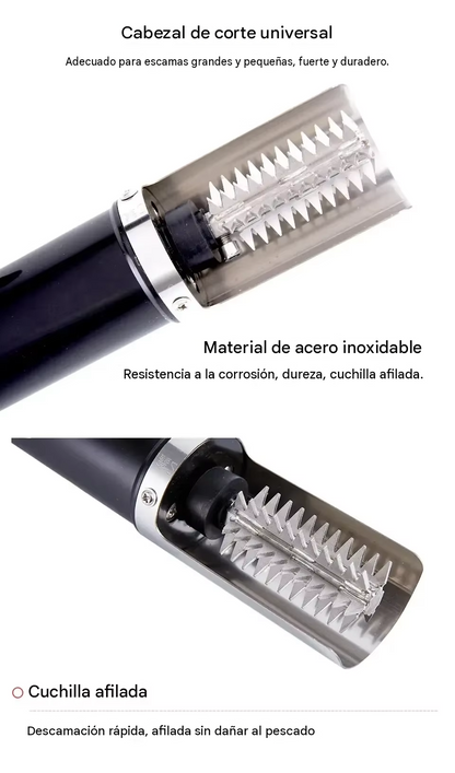 Quita Escamas Eléctrico de Acero Inoxidable