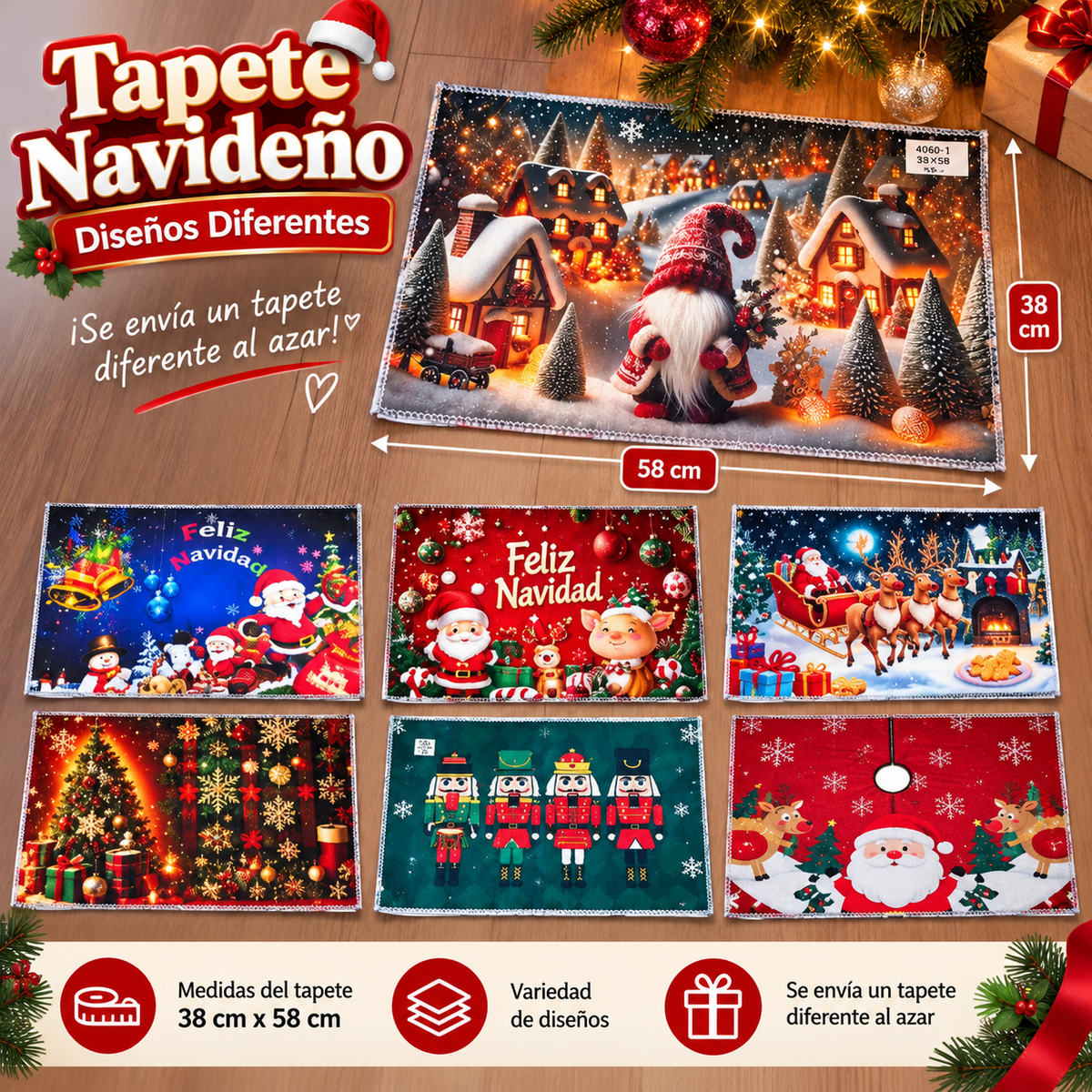 Luces Estrella Cascada LED para Árbol de Navidad + Tapete Navideño Gratis