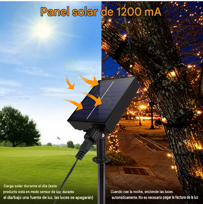 Luces Solares LED 10M - 100 Luces que Decoran sin Aumentar tu Recibo