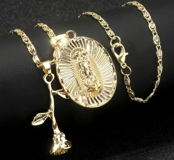 Collar Rosa de Guadalupe [Estuche de Lujo GRATIS]