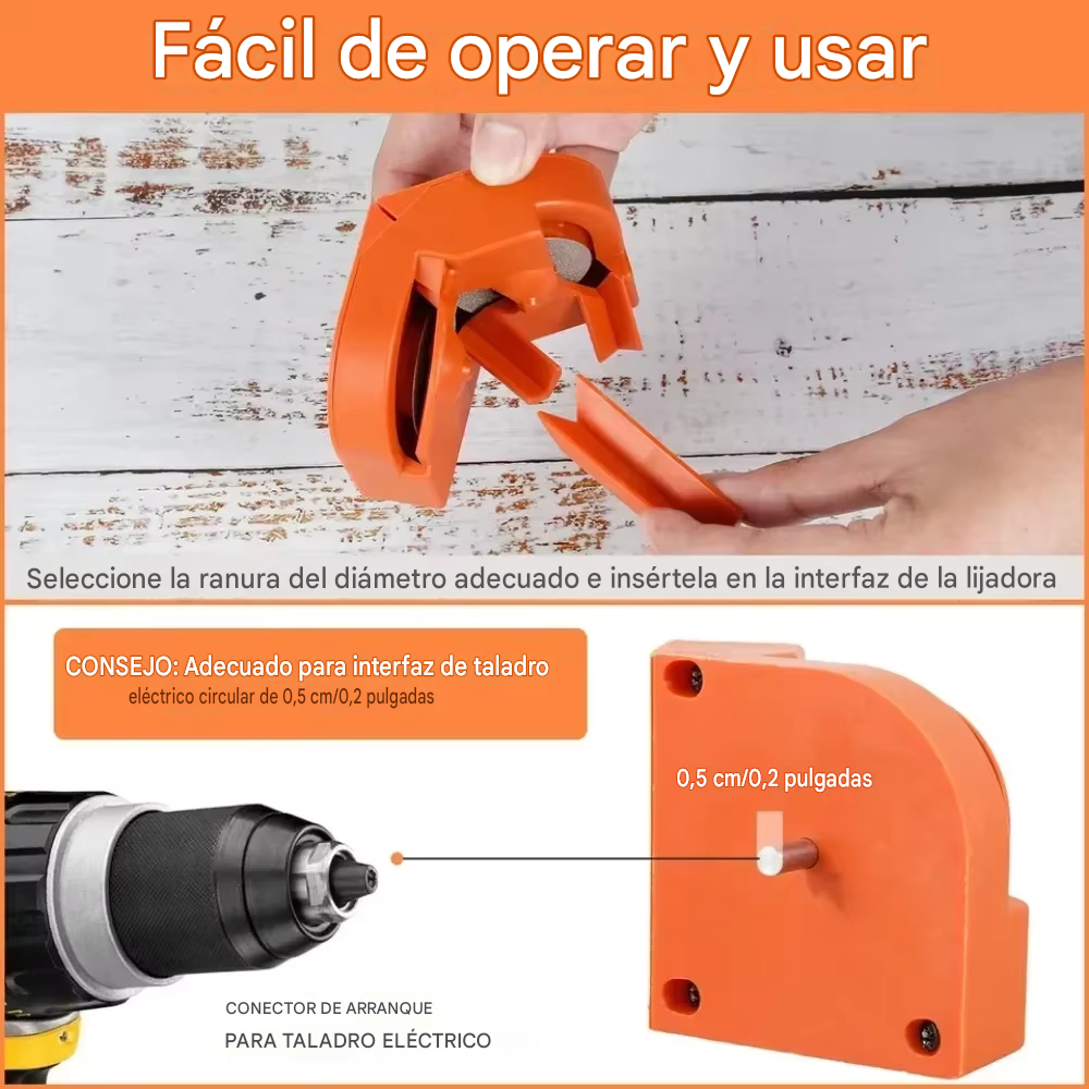 Afilador Universal de Brocas y Cuchillos 3 en 1 - Kit Compacto (Adaptable a Taladro)