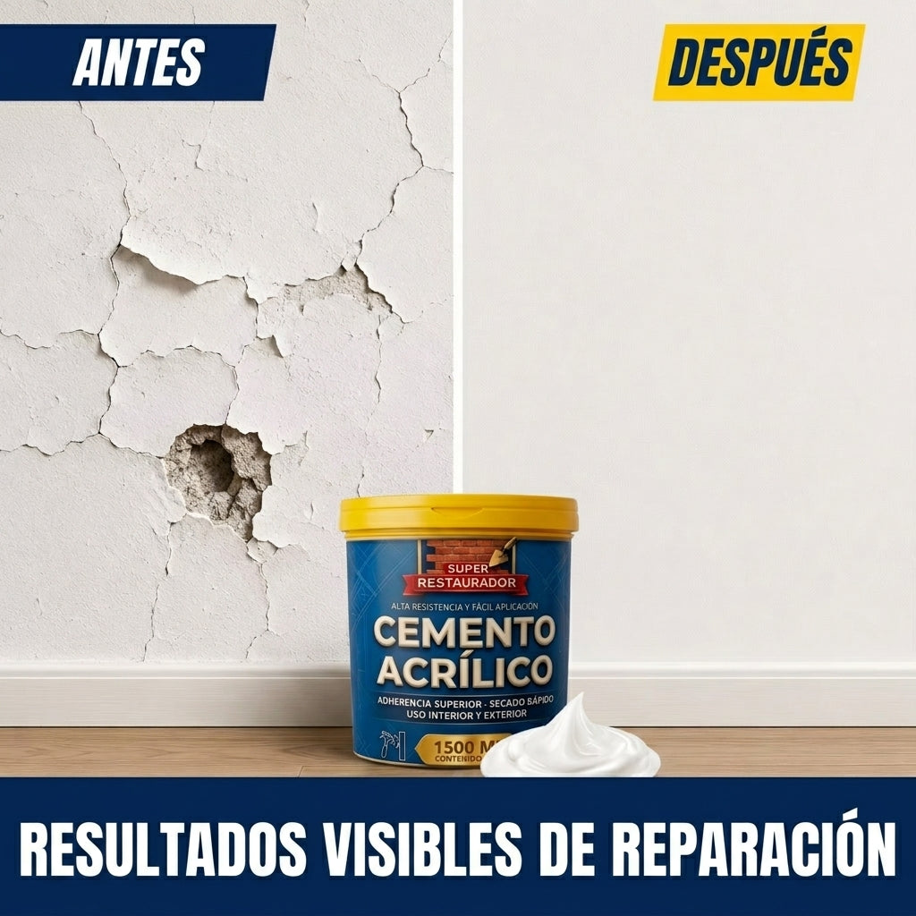 ¡PROMO 2x1! SUPER RESTAURADOR CEMENTO ACRÍLICO 3000ML + ESPÁTULA GRATIS