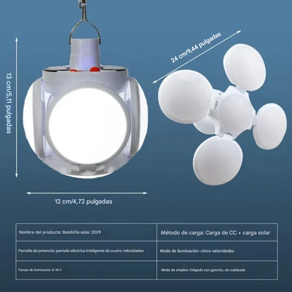 BOMBILLA LED SOLAR EXPANDIBLE