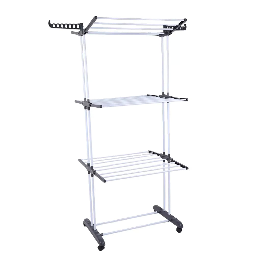 Tendedero Vertical Plegable de 4 Niveles con Ruedas – Ahorra Espacio