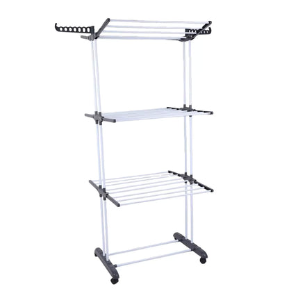 Tendedero Vertical Plegable de 4 Niveles con Ruedas – Ahorra Espacio