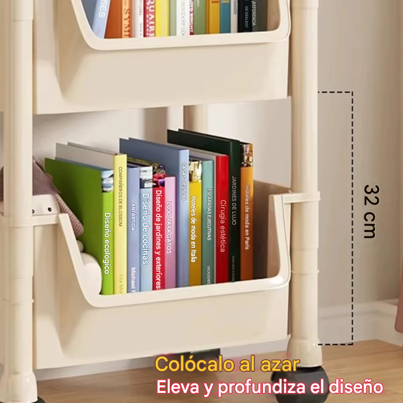 Carrito Organizador Multiusos de 3 Niveles con Ruedas
