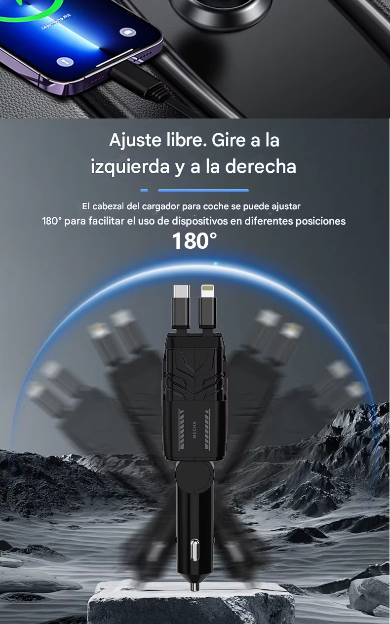 Cargador de Celular para Carro 4 En 1