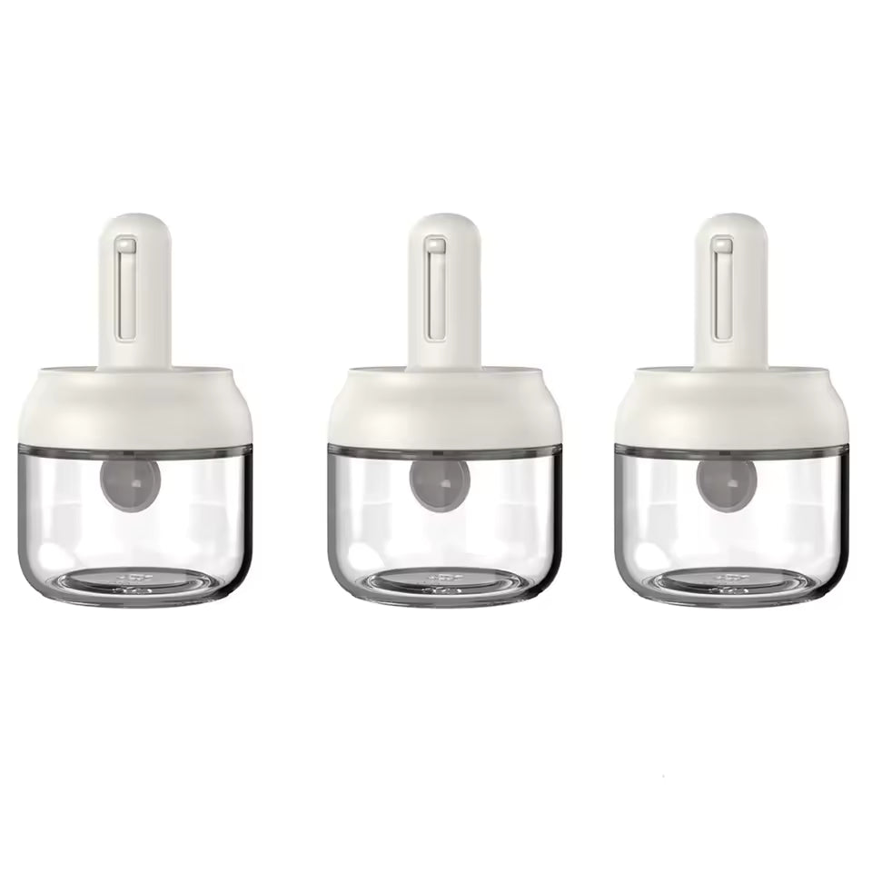Frascos de Vidrio con Cuchara Retráctil — Pack x3
