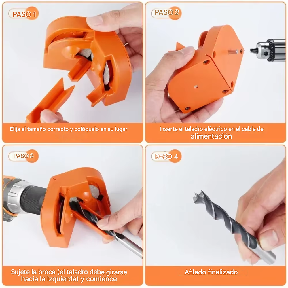 Afilador Universal de Brocas y Cuchillos 3 en 1 - Kit Compacto (Adaptable a Taladro)