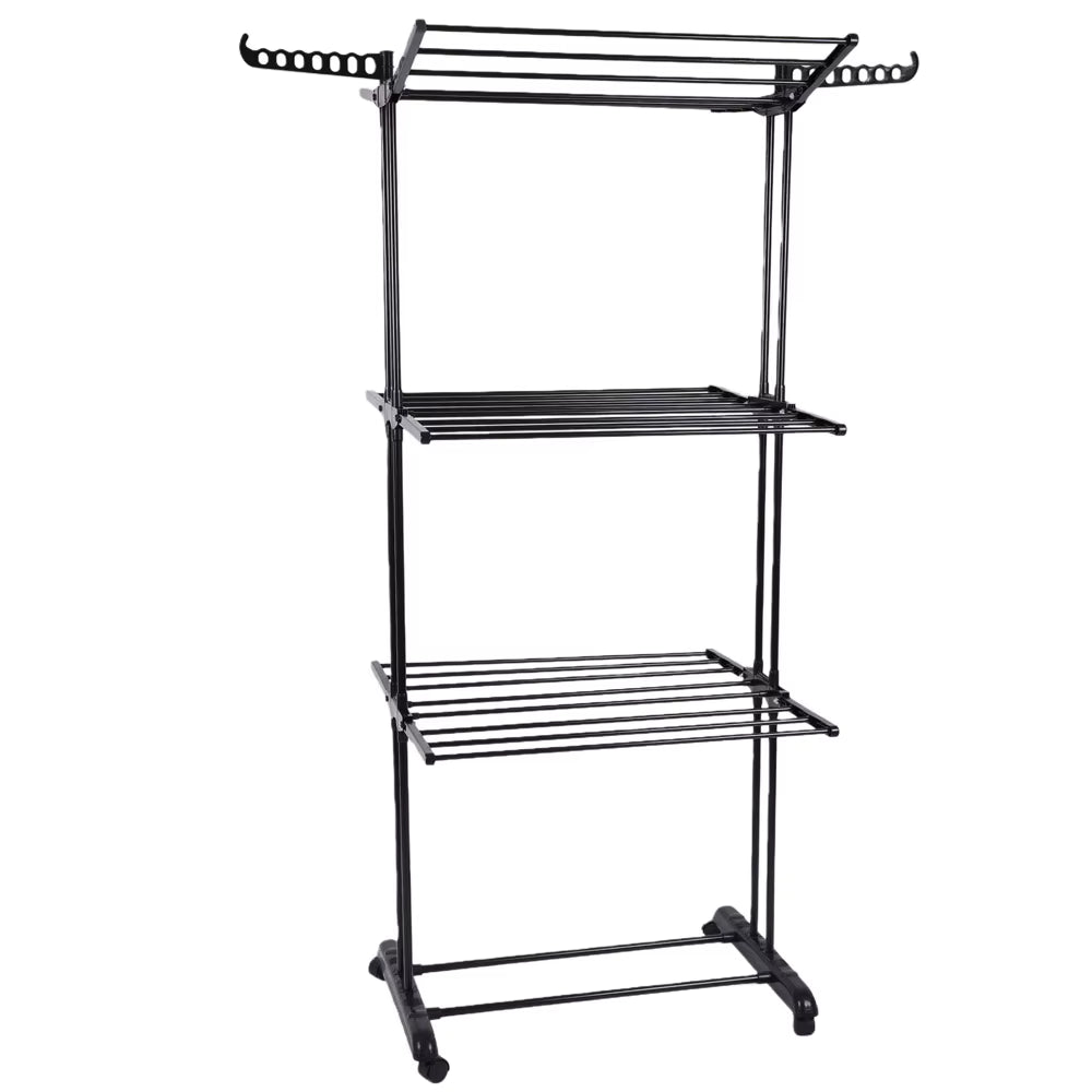Tendedero Vertical Plegable de 4 Niveles con Ruedas – Ahorra Espacio