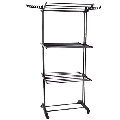 Tendedero Vertical Plegable de 4 Niveles con Ruedas – Ahorra Espacio