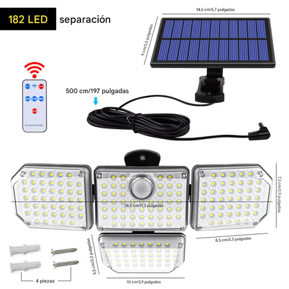 🌟 LÁMPARA SOLAR MULTI ÁNGULO 360°