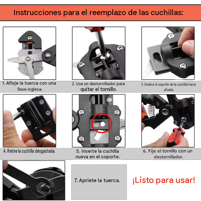 Tijera 2 en 1 Profesional para Injertos y Poda - 3 Cuchillas Intercambiables V, Omega y U