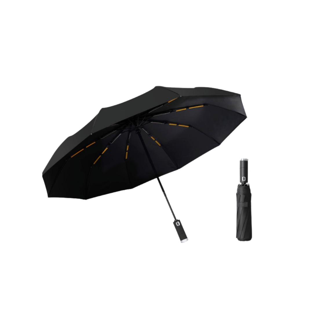 Sombrilla con Linterna LED Integrada - 2 en 1 Compacta y Reforzada